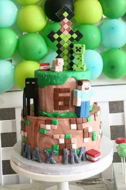 ¡Prepárate para deslumbrarte con estos 12 pasteles de Minecraft!  - Fantástico pastel de Minecraft en niveles 