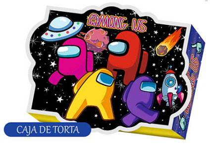 caja de torta de among us