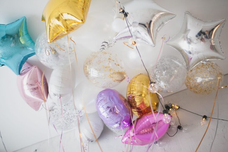 Vibrant collection of star-shaped balloons perfect for festive decor and celebrations.